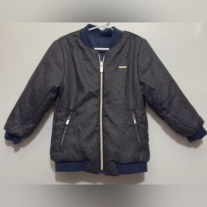 Mayoral Spain Boys Reversible Bomber Style Coat Charcoal and Navy Size 4